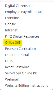 Quick Access to Office 365 from VCOE.org