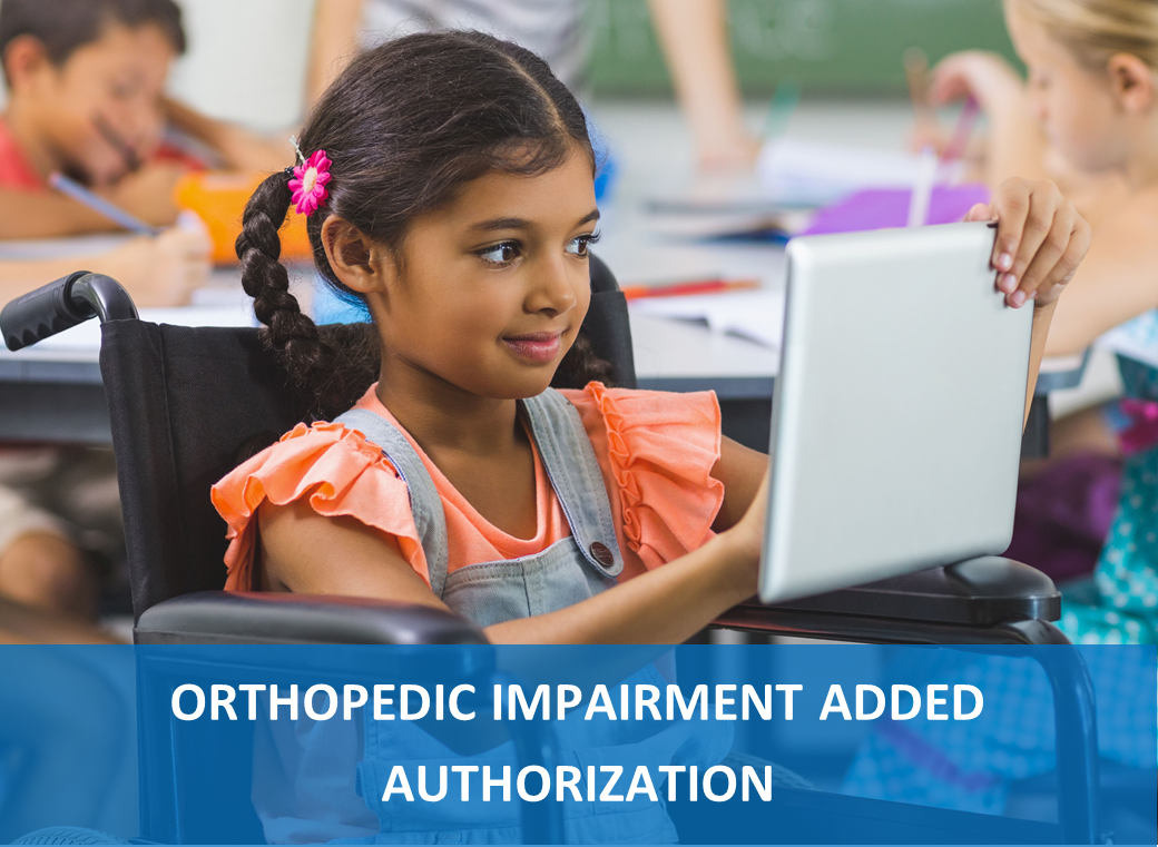 Orthopedic Impairment Added Authorization Button